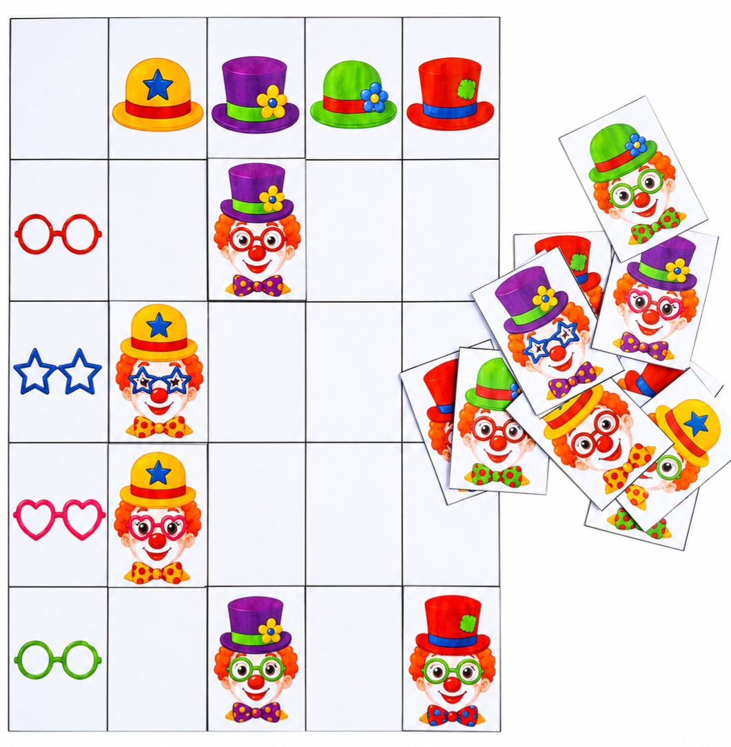 Tableau à double entrée des clowns 4X4