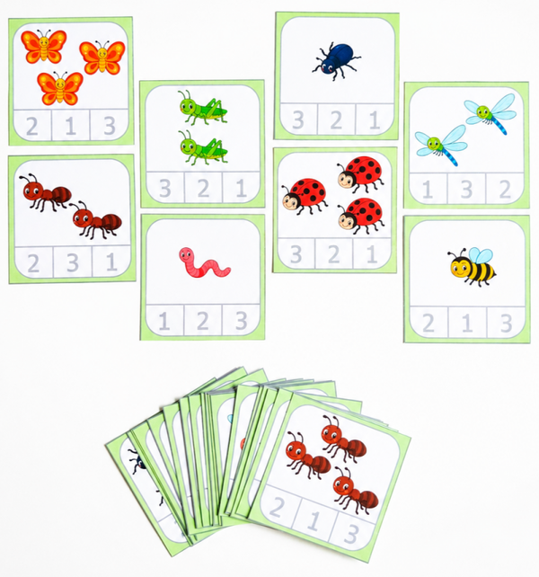 Les cartes à pinces des petites bêtes - 1 à 3