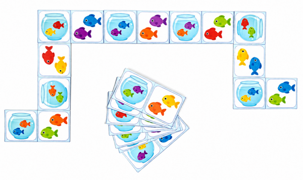 Dominos des poissons colorés- niveau 1