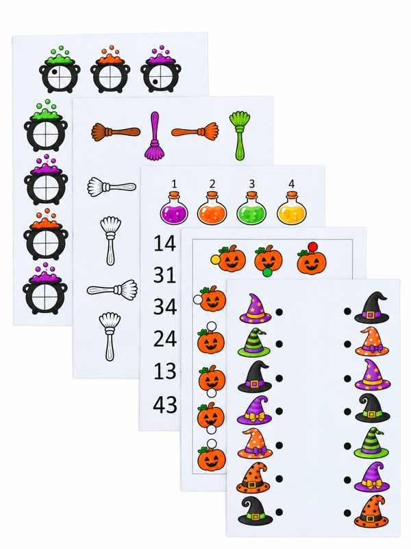 5 fiches photocopiables d'Halloween