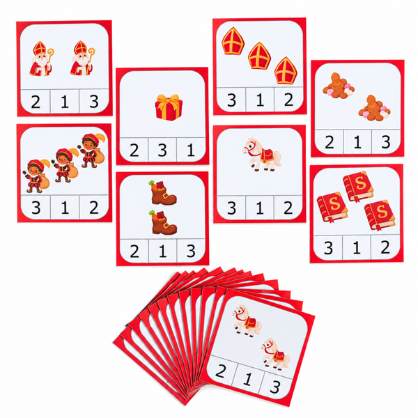 Cartes à pinces de Saint-Nicolas 1 à 3