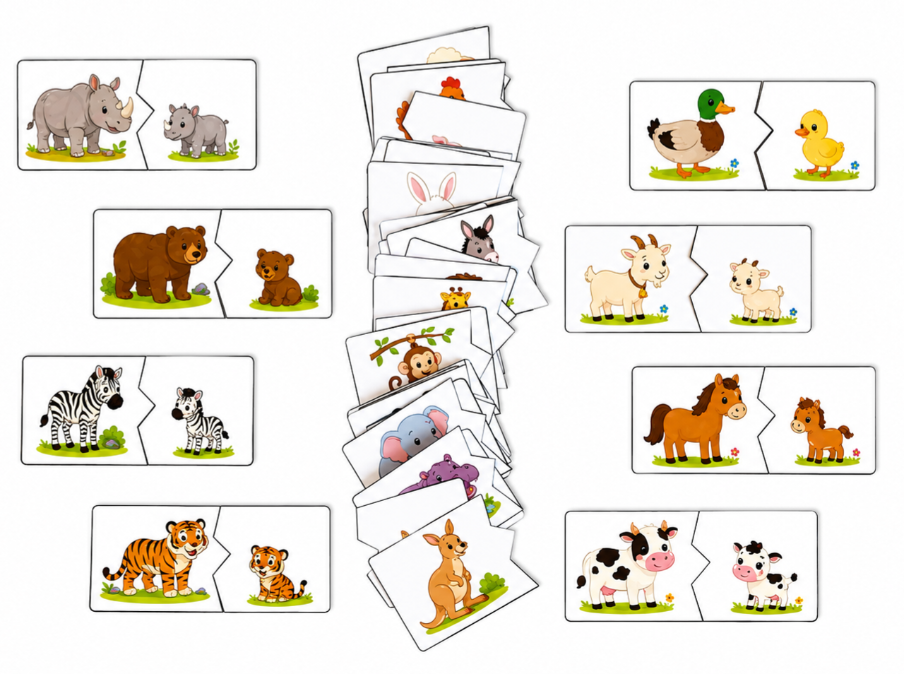 Puzzles des animaux et de leurs petits