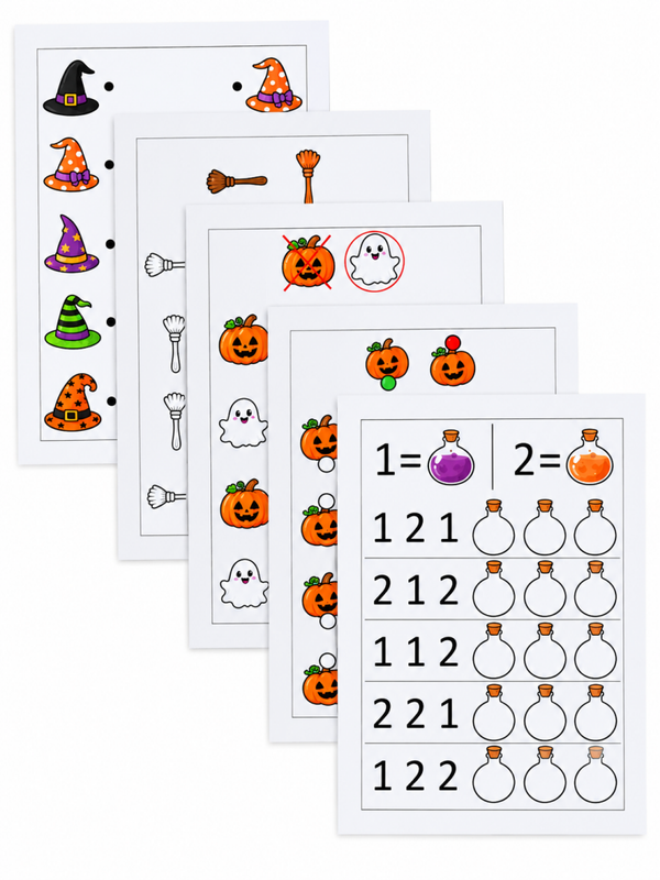 5 fiches photocopiables d'Halloween