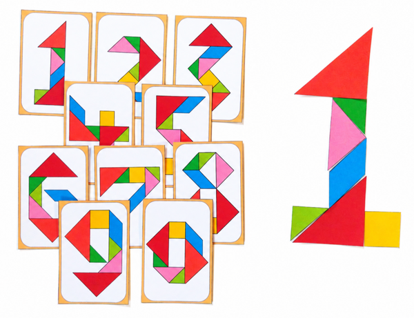 Les tangrams des chiffres de 0 à 9