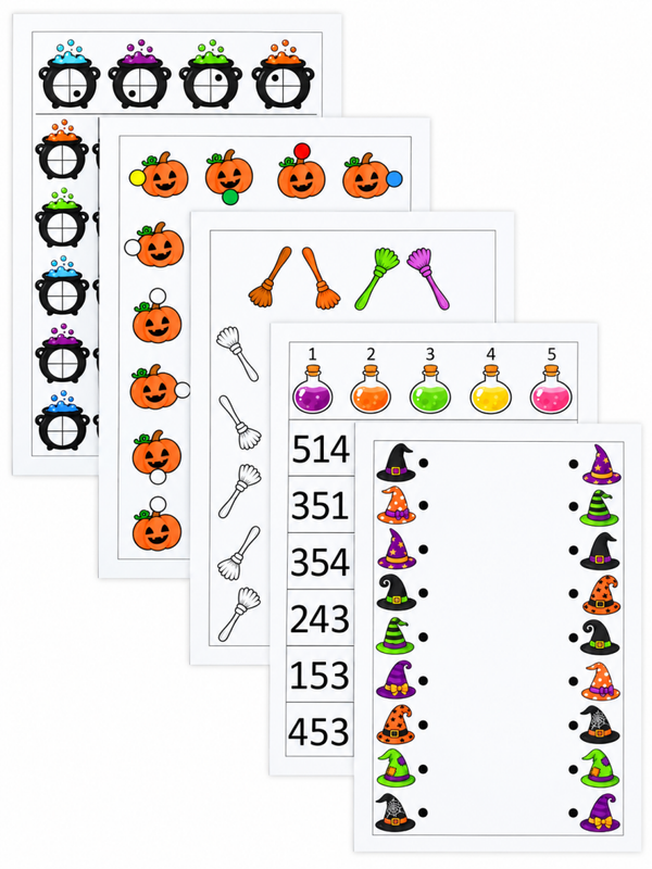 5 fiches photocopiables d'Halloween