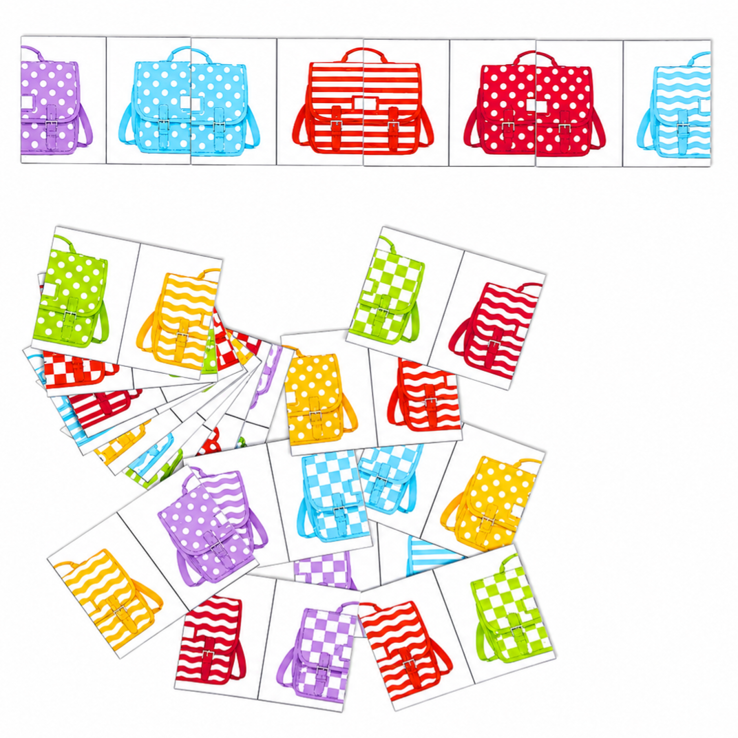 Dominos des cartables à motifs