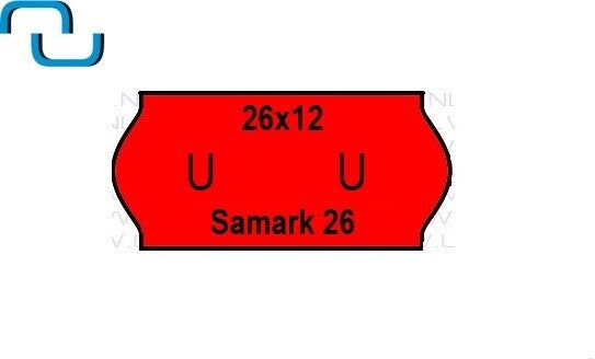 Samark 26 etiketten, fluor rood, afneembaar