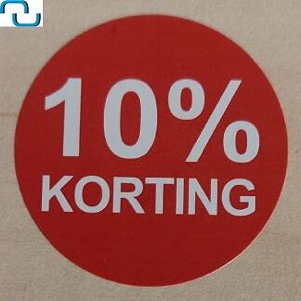 Kortingsstickers op rol 10%