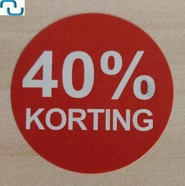 Kortingsstickers op rol 40%