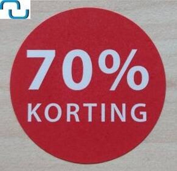 Kortingsstickers op rol 70%