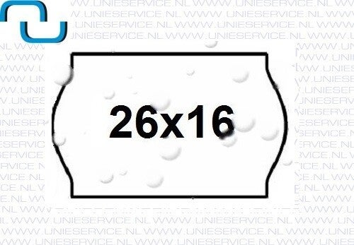 Prijsetiketten 26x16 mm, watervast, weer en wind bestendig