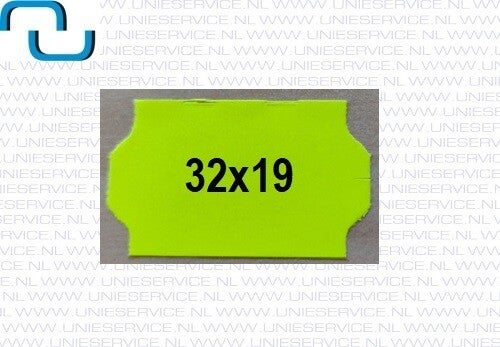 Prijsetiketten 32x19 mm, fluor geel, permanent