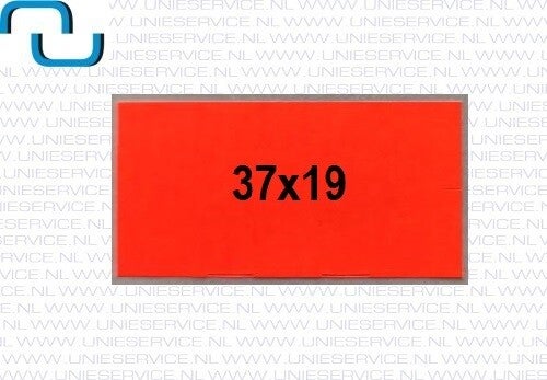 Prijsetiketten 37x19 mm, fluor rood permanent