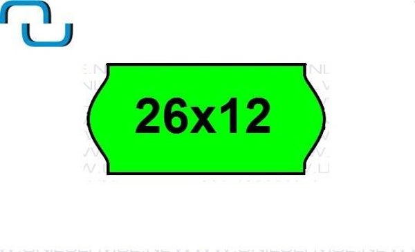 Prijsetiketten 26x12 mm, fluor groen, permanent