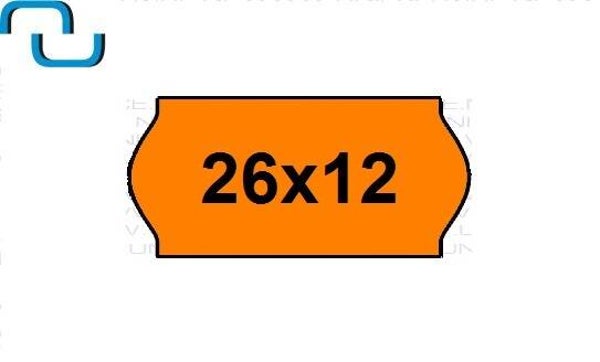 Prijsetiketten 26x12 mm, fluor oranje, afneembaar