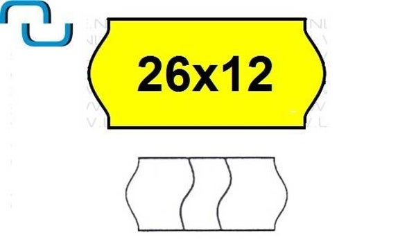 Prijsetiketten 26x12 mm, anti-diefstal, fluor geel, permanent