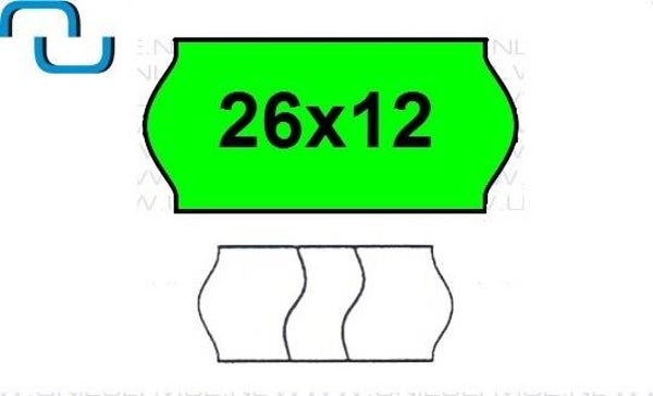 Prijsetiketten 26x12 mm, anti-diefstal, fluor groen, permanent