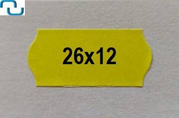 Prijsetiketten 26x12 mm, geel, afneembaar