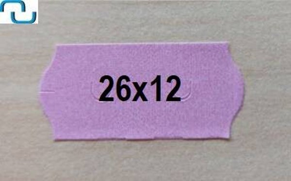 Prijsetiketten 26x12 mm, rose, permanent