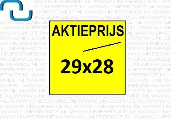 Prijsetiketten 29x28 mm, AKTIEPRIJS, fluor geel, permanent
