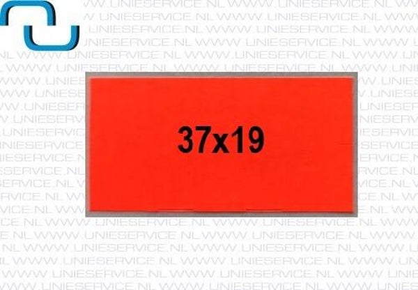 Prijsetiketten 37x19 mm, fluor rood permanent
