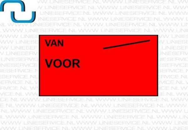 Prijsetiketten 37x19 mm, VAN VOOR fluor rood permanent
