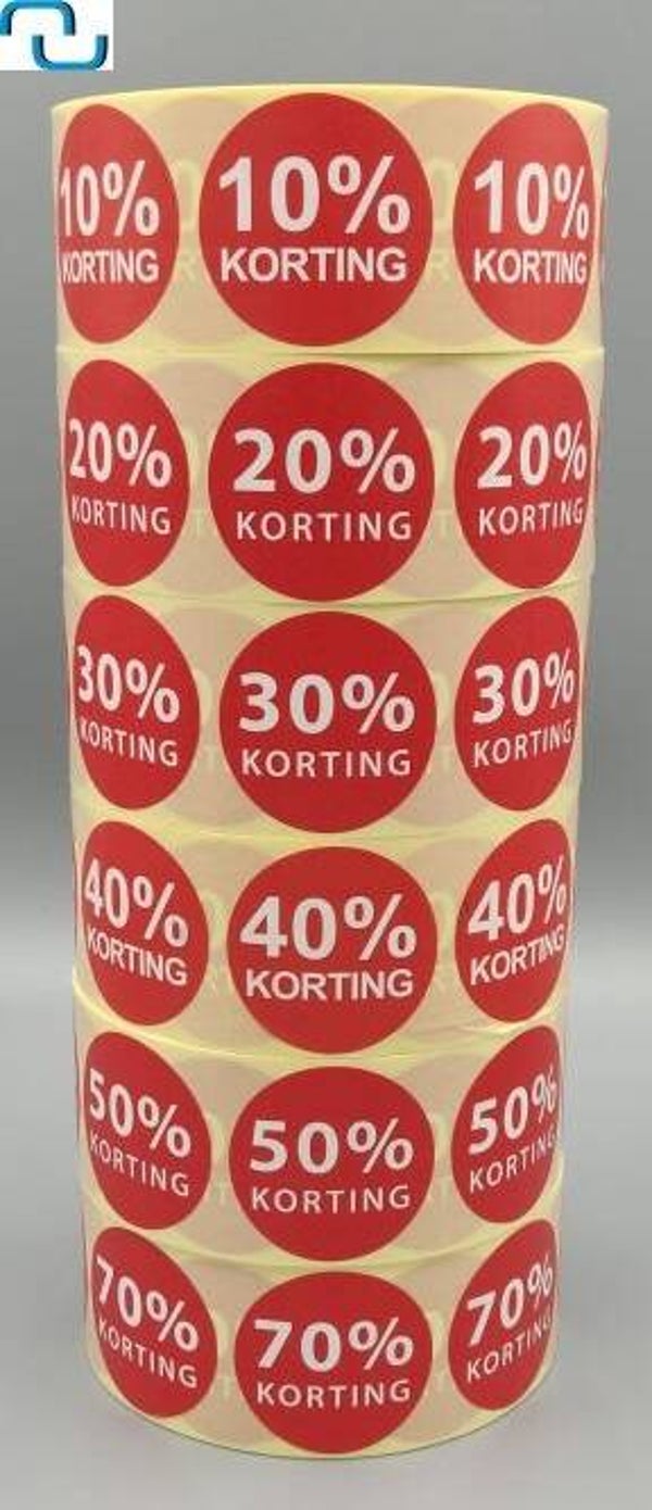 Kortingsstickers op rol