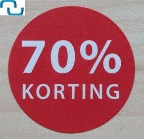 Kortingsstickers op rol 70%