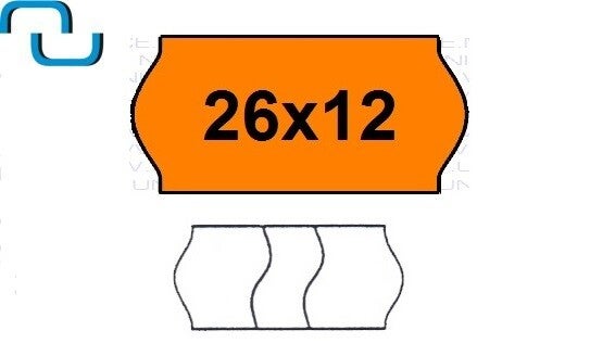 Prijsetiketten 26x12 mm, anti-diefstal, fluor oranje, permanent