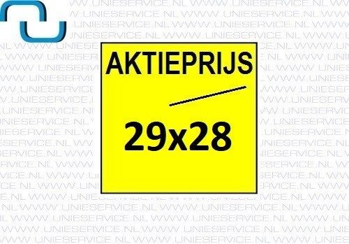 Prijsetiketten 29x28 mm, AKTIEPRIJS, fluor geel, permanent