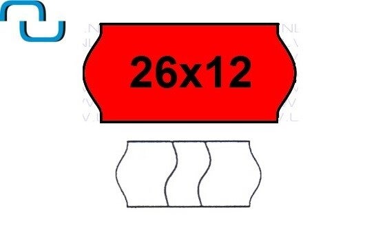 Prijsetiketten 26x12 mm, anti-diefstal, fluor rood, permanent