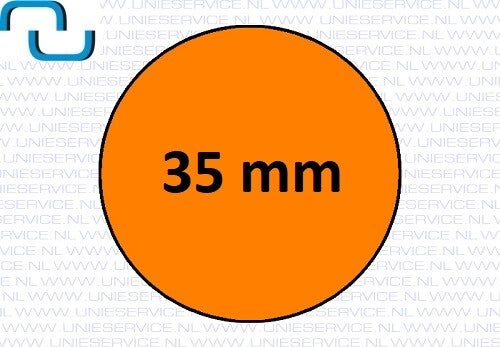 Prijsetiketten 35 mm, fluor oranje, permanent