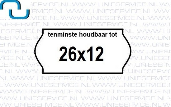 Prijsetiketten 26x12 mm, bedrukt THT, afneembaar