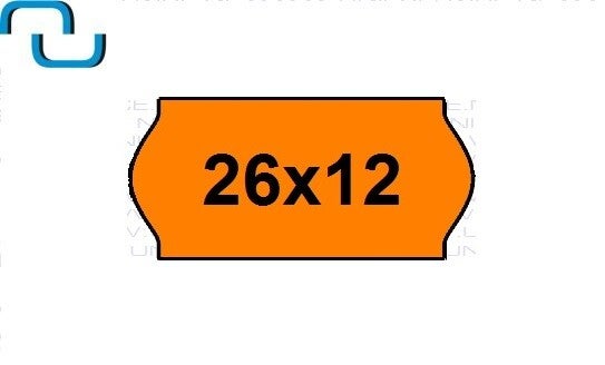 Prijsetiketten 26x12 mm, fluor oranje, afneembaar