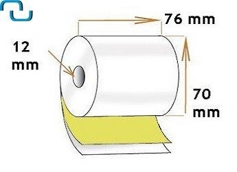Duplorollen 76x70x12 mm wit-geel