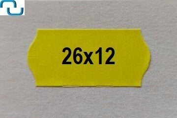 Prijsetiketten 26x12 mm, geel, permanent