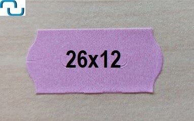 Prijsetiketten 26x12 mm, rose, permanent