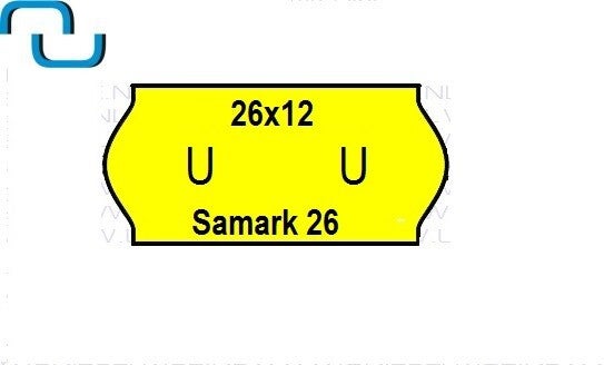 Samark 26 etiketten, fluor geel, permanent