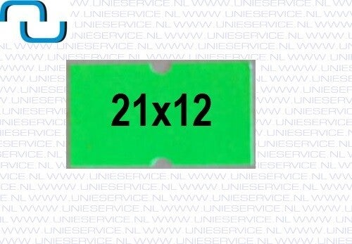 Prijsetiketten 21x12 mm,  fluor groen, permanent