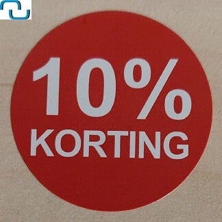 Kortingsstickers op rol 10%
