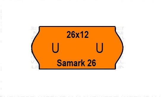 Samark 26 etiketten, fluor oranje, permanent