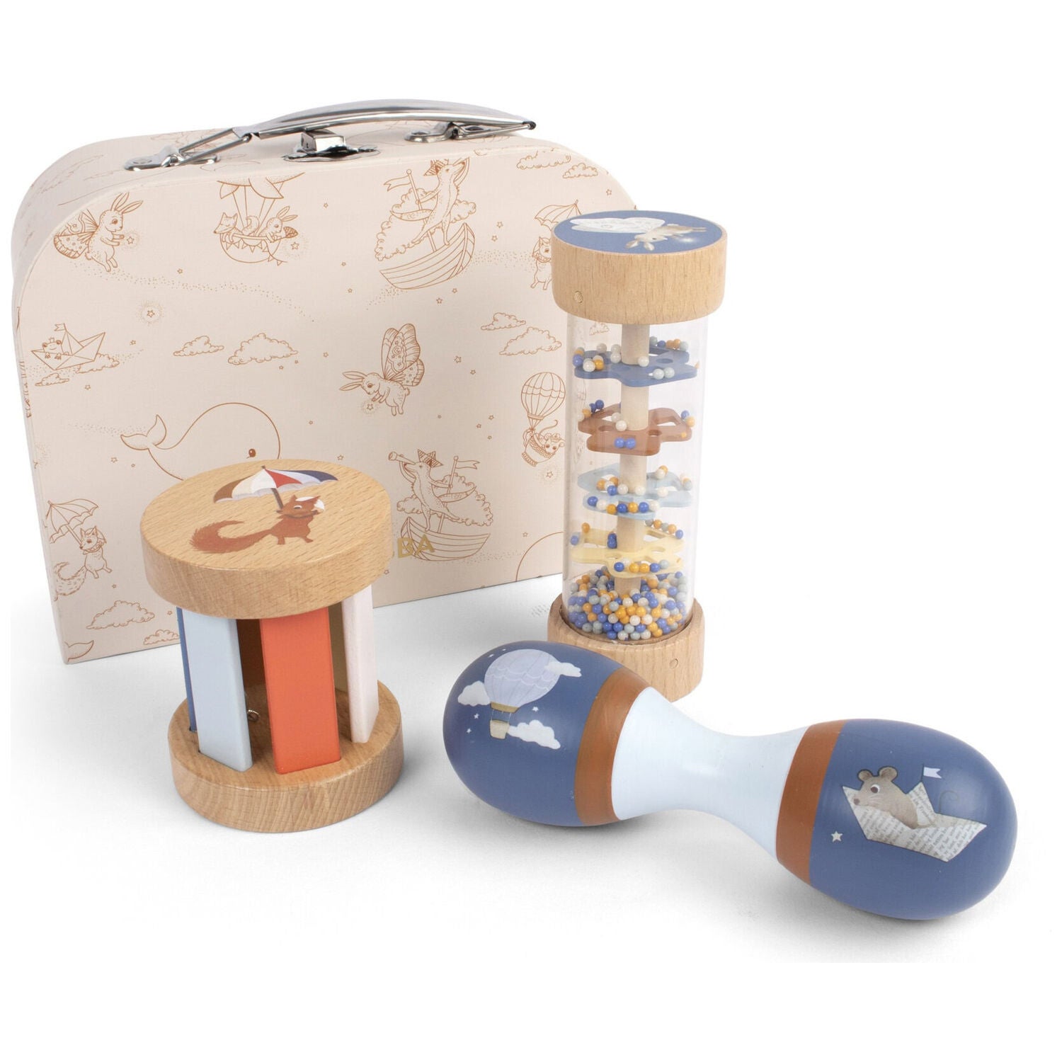 Valisette de jeu “Mes premiers jouets sensoriels en bois” - Filibabba