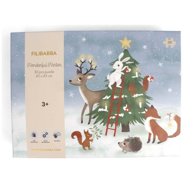 Puzzle 30 pièces Wonderful Winter Forest Friends - Filibabba