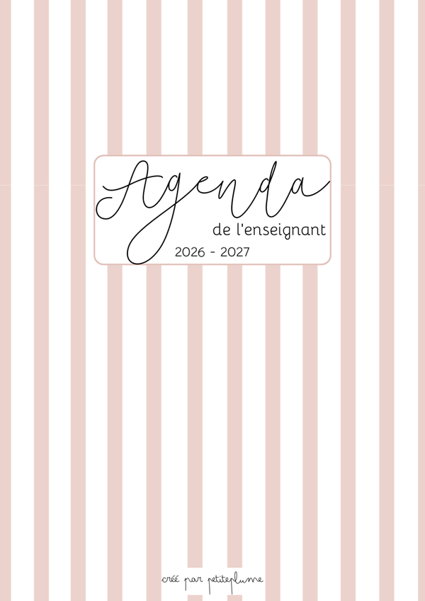 Agenda enseignants 2026-2027 – Version numérique PDF - Nina