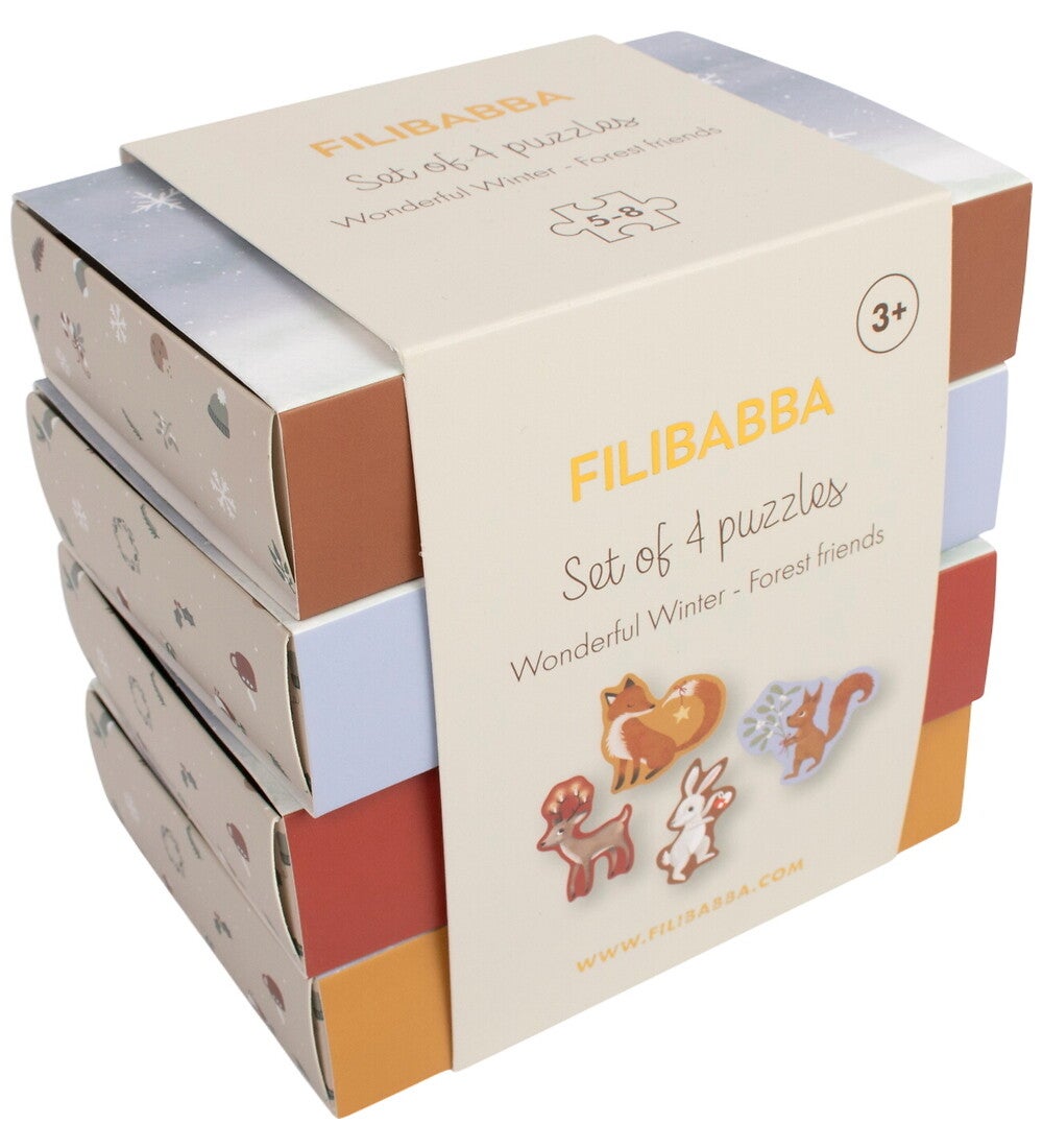 Set de 4 puzzles - Animaux de la forêt - Filibabba