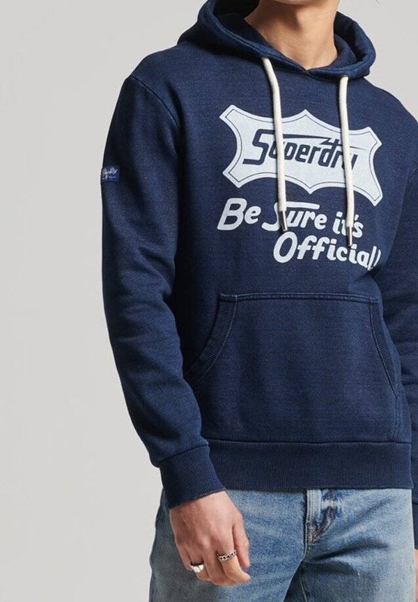 Superdry & Co Pre-owned heren Hoodie - mottled royal blue