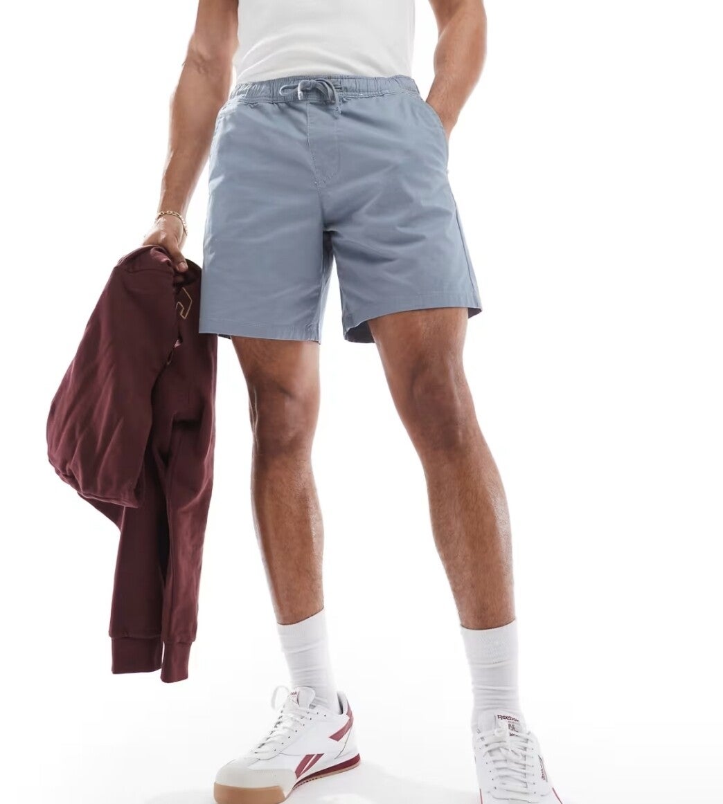 Hollister - korte broek met elastische tailleband in marineblauw