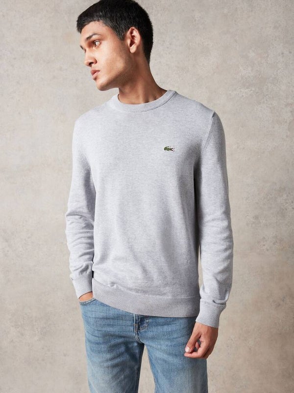 Lacoste heren trui grijs 100% wol