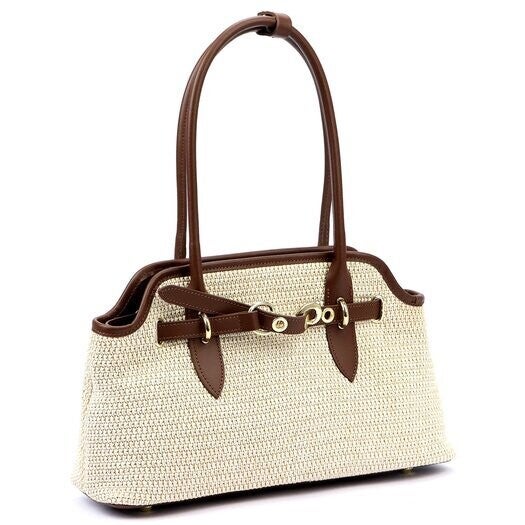 Luka italiaanse schoudertas van linnen en leer – handgemaakt