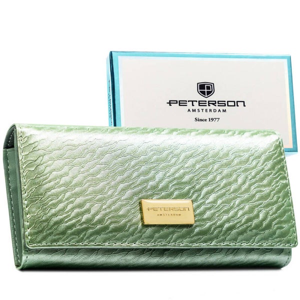 Peterson mint / lichtgroen leren dames portemonnee rfid